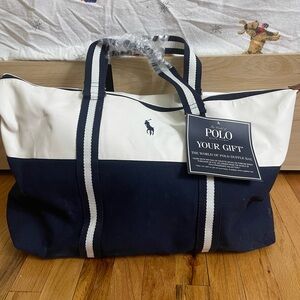 Polo by Ralph Lauren Navy + White Duffel Bag